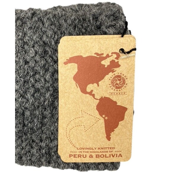 Andes Gifts Alpaca Merino Wool Twist Front Ear Warmer Headband Gray Peru NWT - Picture 4 of 7